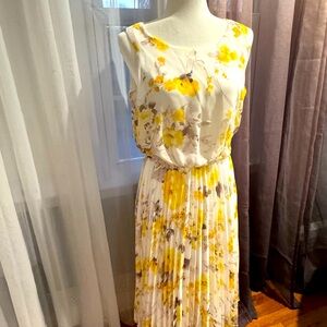 Floral Yellow and White Dress